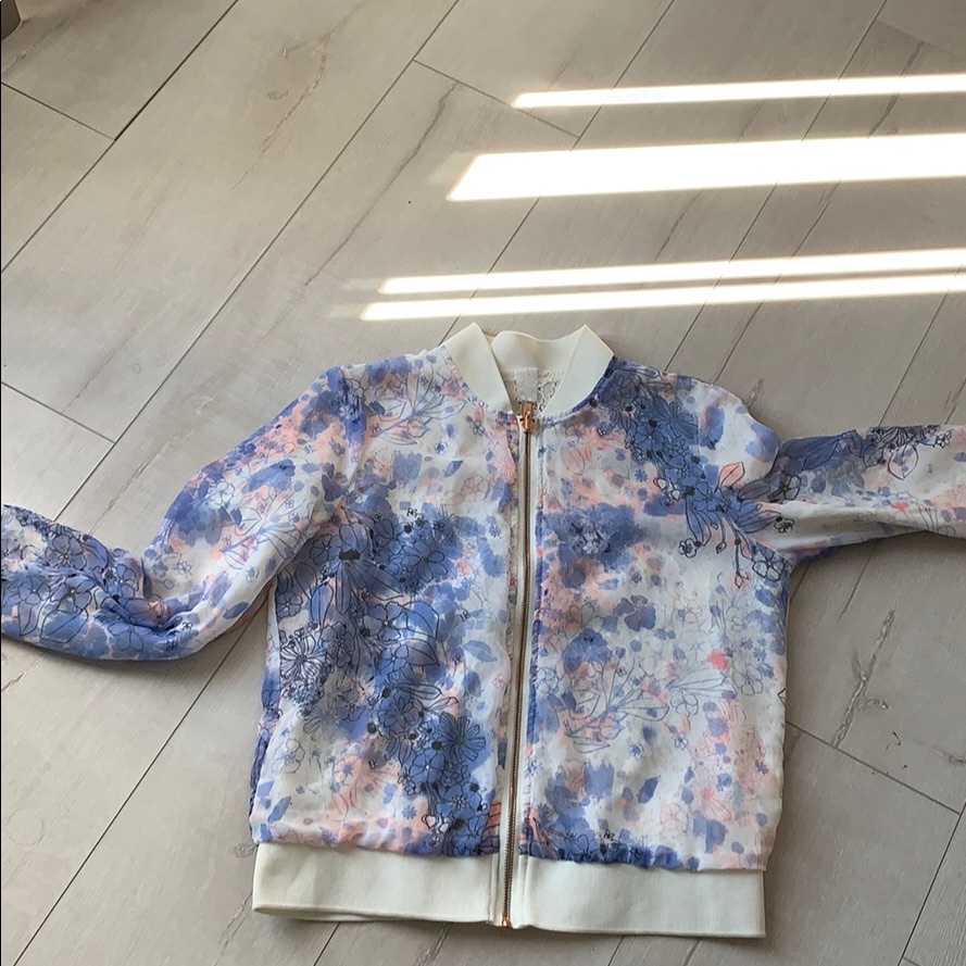 White:Flower Jacket Blouse